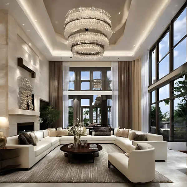 Luxury Living Room High Ceilings Lighting Ideas 06