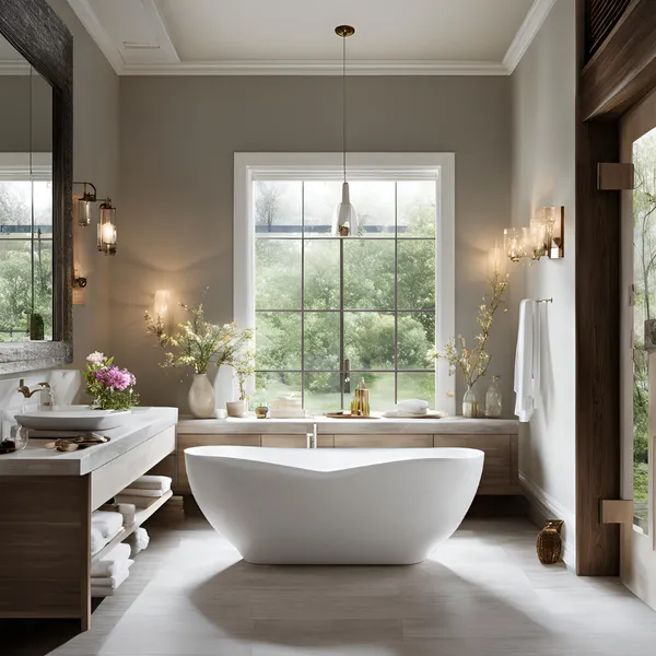 luxury bathroom with a statement bathtub 02