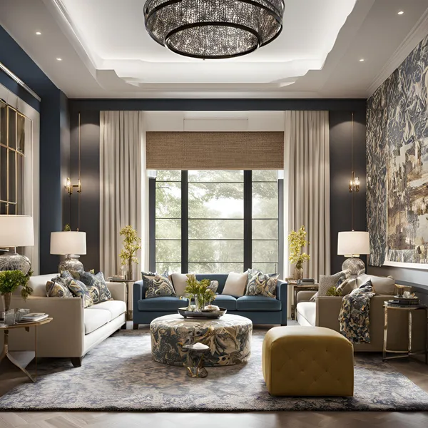 mix patterns and textures in a luxury living room 01